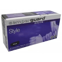 Semperguard Nitril Style púdermentes fekete kesztyű - L -100 db/ doboz 
