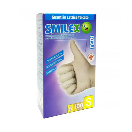 Berica Smilex febi latex munkavédelmi gumikesztyű - S -100 db/ doboz 